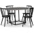 Sintorp spisegruppe, rundt spisebord Ø115 cm inkludert 4 stk. Castor pinnestoler - betong (laminat) + Møbelpleiesett for tekstiler
