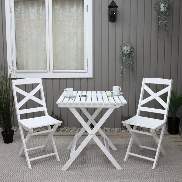 Wilma hvit terrassestol + Tekstilrens for mbler