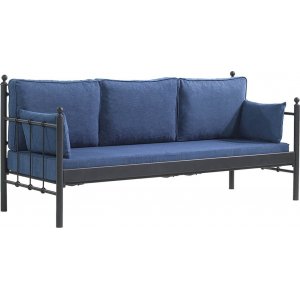 Lala 3-seters utesofa - Svart/bl