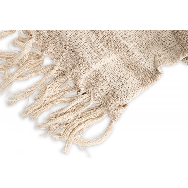 Bondi pledd, 130x170 cm - Beige/mrkegrnn/hvit