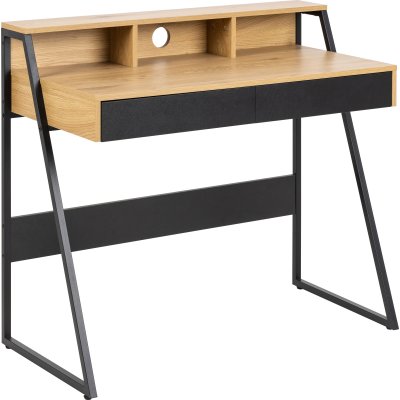 Reece skrivebord | datamaskinbord - eik/svart (100 cm)