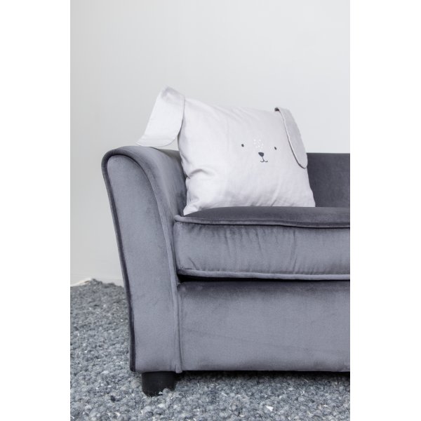 Moon barnesofa - Grå fløyel Moon barnesofa - Grå fløyel