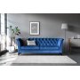 Milton Chesterfield 3-seter sofa - Mrkebl flyel