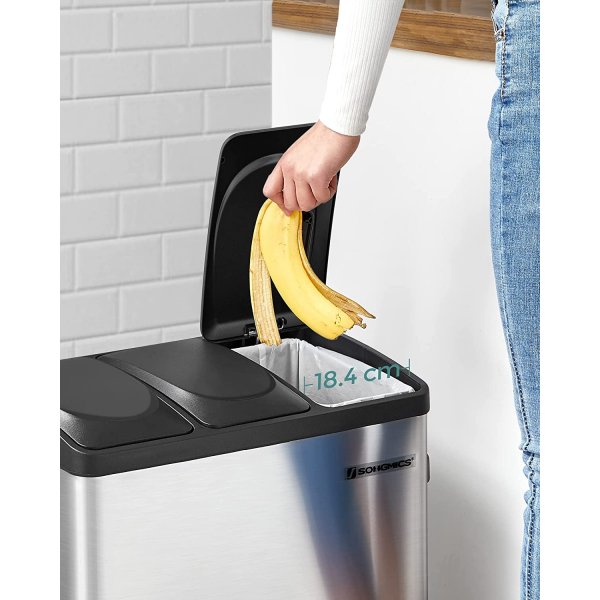 Maiken avfallsbeholder 54 l - Slv/sort