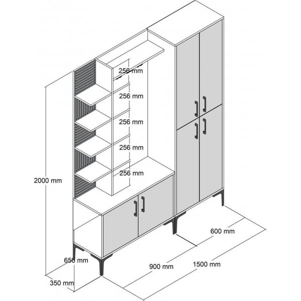 Viyana gangm�bel, 150 cm - Hvit