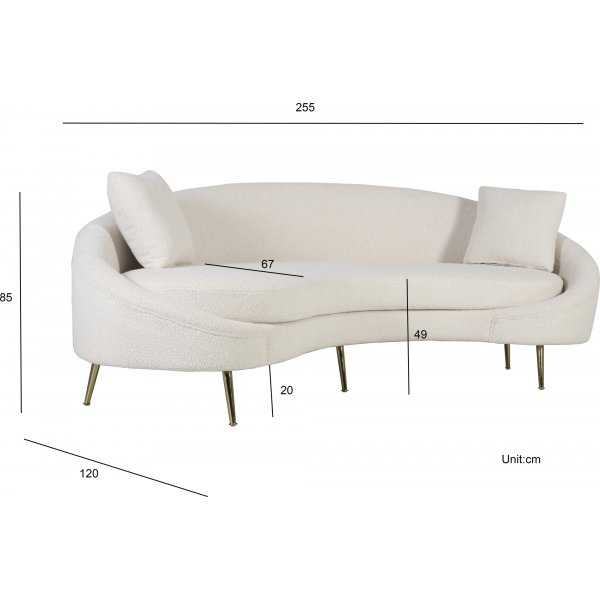 Sofa buet 255 cm beige