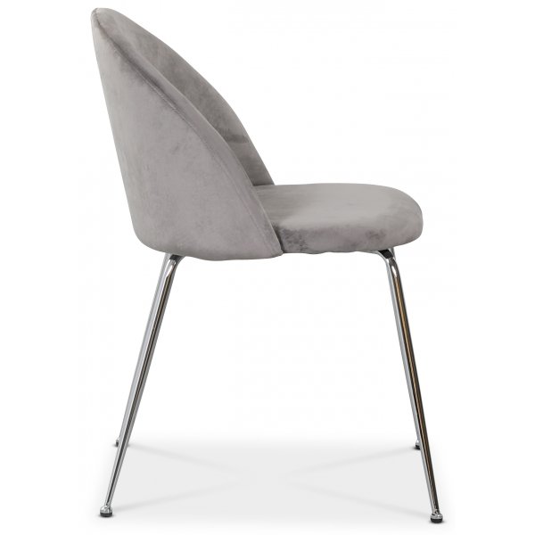 Art velvet stol - Lysegrå / Krom + Tekstilrens for møbler Art velvet stol - Lysegrå / Krom + Tekstilrens for møbler