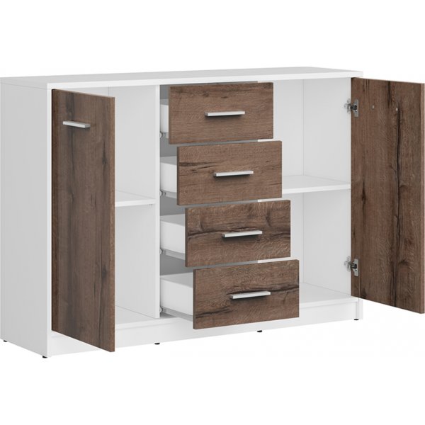 Nepo Plus oppbevaringsmbel - Hvit/mrk eik