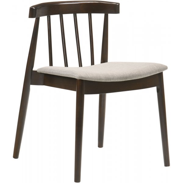 Spisegruppe Florence i valnøtt; rundt spisebord med 4 stoler Spisegruppe Florence i valnøtt; rundt spisebord med 4 stoler