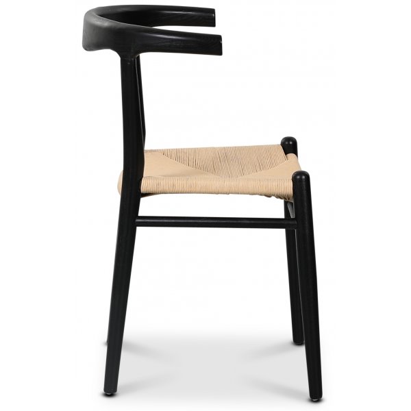 Spisegruppe Pegani marmor spisebord inkl. 6 Berit spisestol - Mørk marmor / natur repsits Spisegruppe Pegani marmor spisebord inkl. 6 Berit spisestol - Mørk marmor / natur repsits