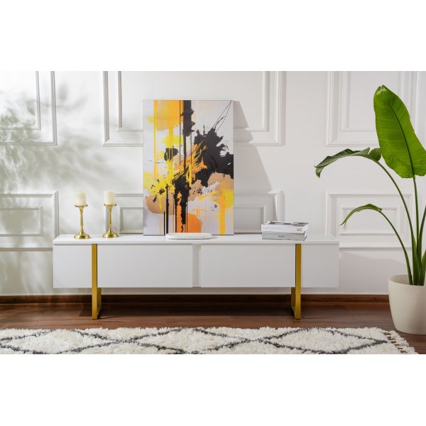 Serenity TV-stativ - Hvit/gull Serenity TV-stativ - Hvit/gull