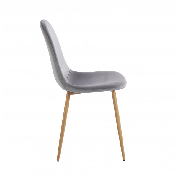 Alfred spisestol - Grå fløyel / Eik Alfred spisestol - Grå fløyel / Eik