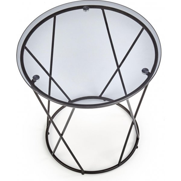 Luzon salongbord Ø50 cm - Røkt glass/sort Luzon salongbord Ø50 cm - Røkt glass/sort