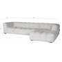 Sofa med divanseksjon, kraftig design, 322 cm