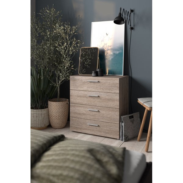 Pepe bred kommode med 4 skuffer - Trøffel Pepe bred kommode med 4 skuffer - Trøffel