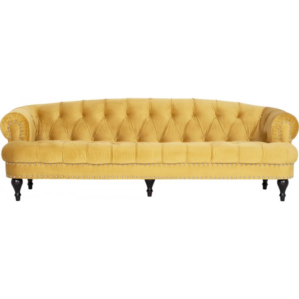 Oxford deluxe 3-seter chesterfield - Lvegul (flyel)