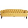 Oxford deluxe 3-seter chesterfield - Lvegul (flyel)