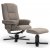 Oslo hvilestol med krakk i mrk beige stoff