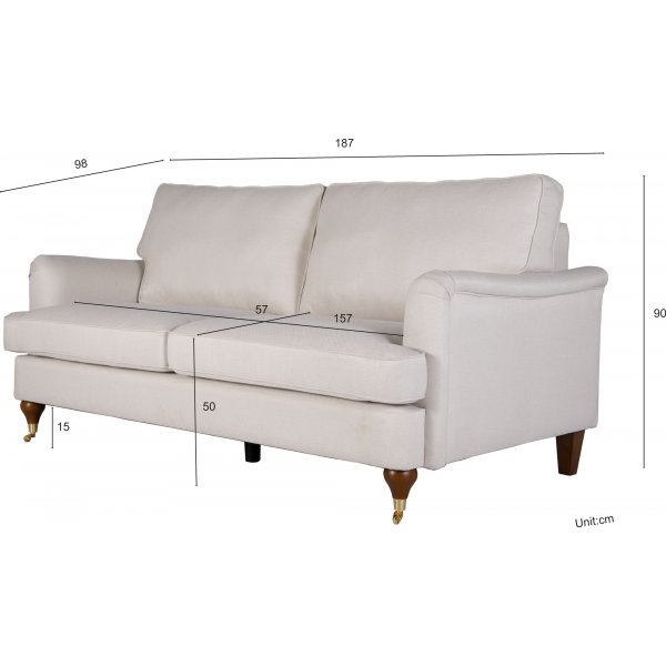 Howard Watford Deluxe 2-seters rett sofamodell - Sandfarget