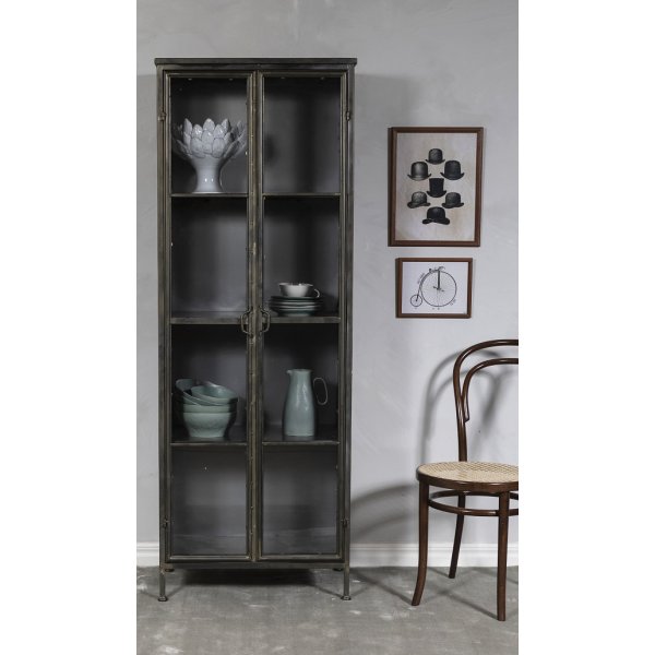 Industry vitrineskap i metall - Metall / Glass