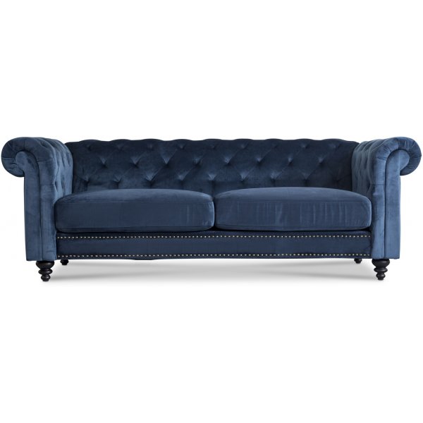 Chesterfield Royal 3-seters sofa - Mrkebl flyel