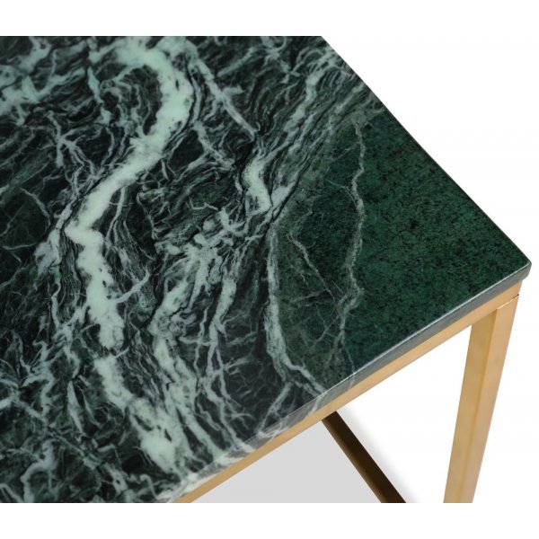 Accent stuebord 50 - Grnn marmor / Blank messing