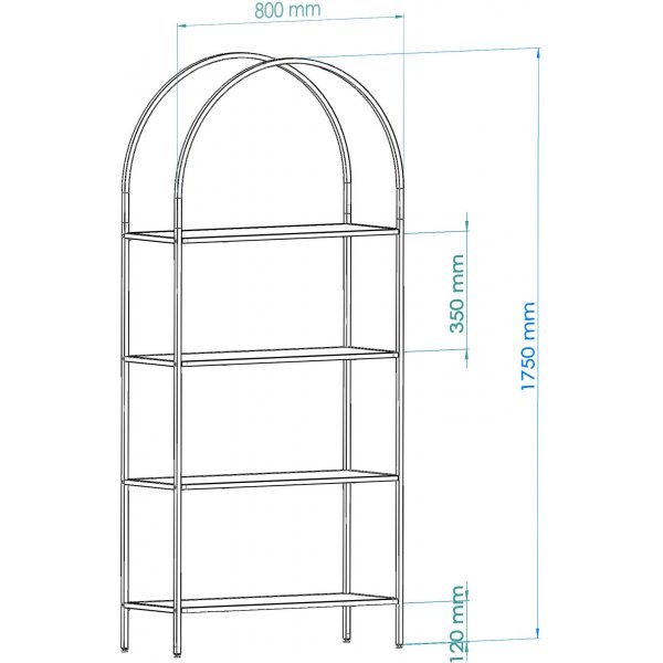 Mona bokhylle 80 x 30 x 175 cm - Sort Mona bokhylle 80 x 30 x 175 cm - Sort