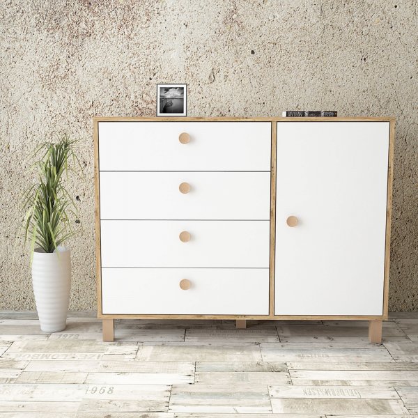 Vilamo kommode 81 - Furu/hvit Vilamo kommode 81 - Furu/hvit