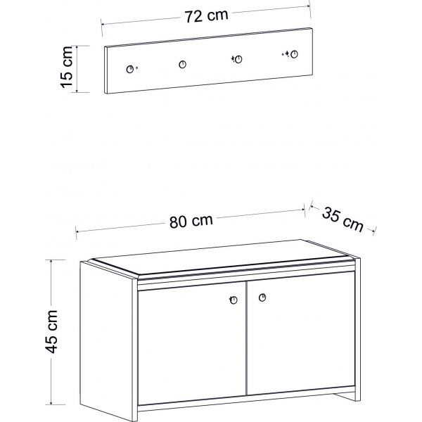 Zen hallmøbler - Antrasitt Zen hallmøbler - Antrasitt