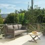 Hampus 3-seters utesofa - Brun + Tekstilrens for mbler