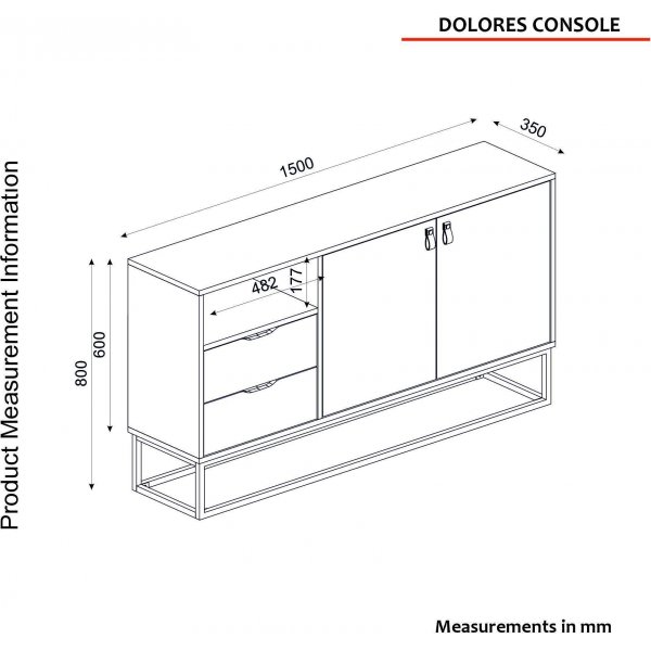 Dolores skjenk - Safir/antrasitt