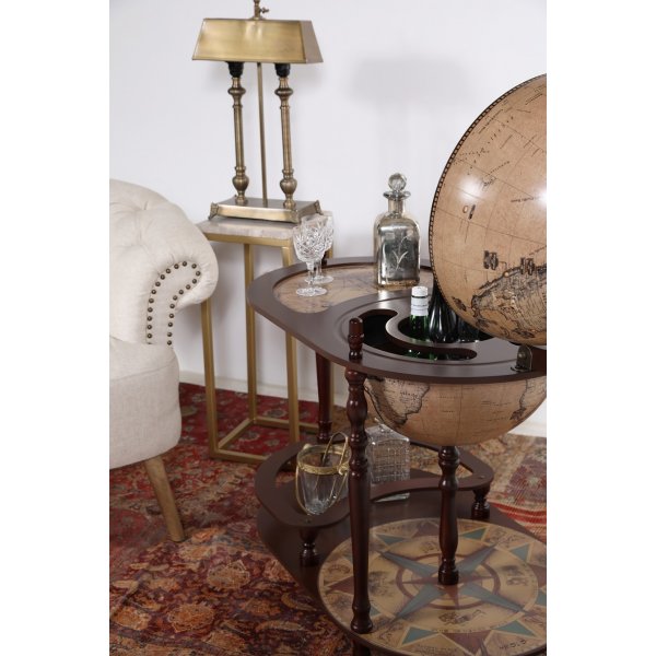 Da Vinci Barglobus serveringsvogn 81 cm - Mahogny / Ljus