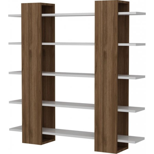 Pool bokhylle - Hvit/valnøtt Pool bokhylle - Hvit/valnøtt