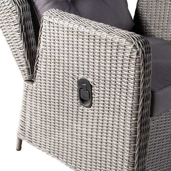 Penssylvania utemøbelgruppe høy rygg med recliner (3+1+1) - Grå kunstrotting Penssylvania utemøbelgruppe høy rygg med recliner (3+1+1) - Grå kunstrotting