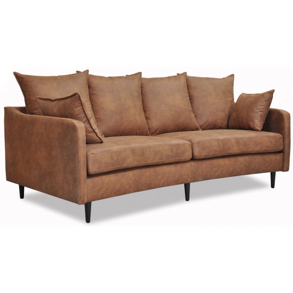 Gotland 3-seter buet sofa - Cognac økolær Gotland 3-seter buet sofa - Cognac økolær