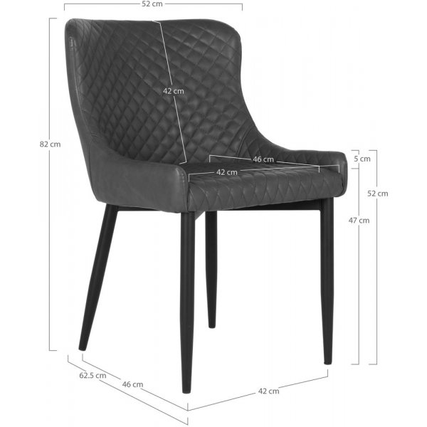 Boston spisestol - mørkegrå/svart Boston spisestol - mørkegrå/svart