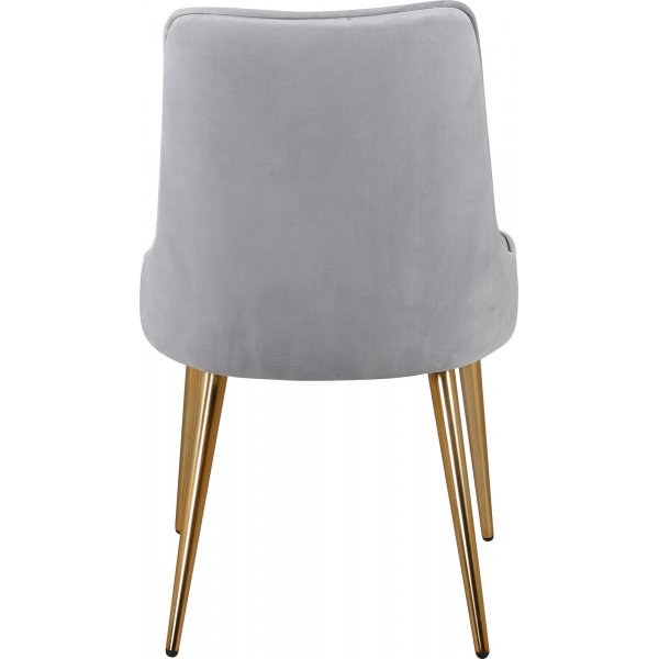 Alice Deluxe spisestol - Lysegr/messing