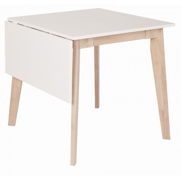 Nordkap bord med klaff - Hvit/lys eik 75 cm