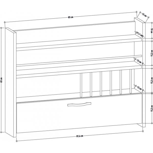 Knott vegghylle - Eik