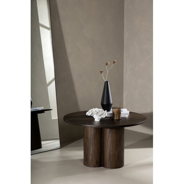 Salongbord Ø80 cm semsket skinn - Olivia Salongbord Ø80 cm semsket skinn - Olivia