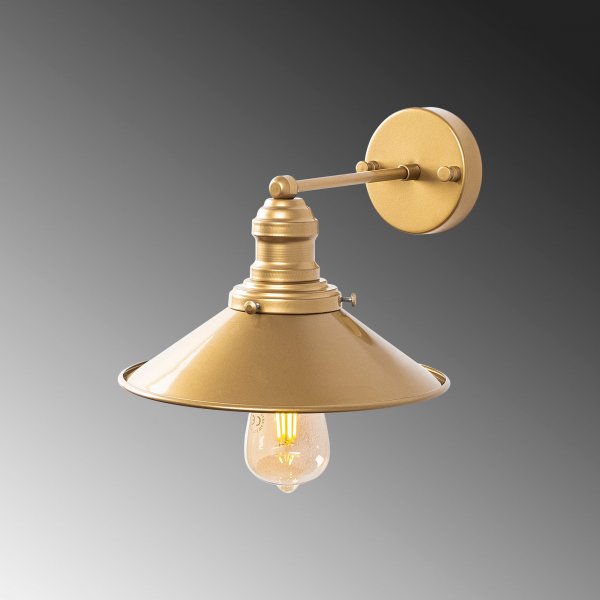 Konisk vegglampe 12196 - Gull