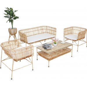 Galice utemøbelgruppe i rotting - Natur/metall Galice utemøbelgruppe i rotting - Natur/metall