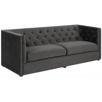 Chesterfield Milano 3-seters sofa - Mørk grå fløyel Chesterfield Milano 3-seters sofa - Mørk grå fløyel