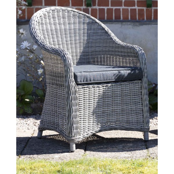 Spisegruppe Mercury: Scottsdale bord med 6 stk. Mercury lenestoler - Sement Spisegruppe Mercury: Scottsdale bord med 6 stk. Mercury lenestoler - Sement