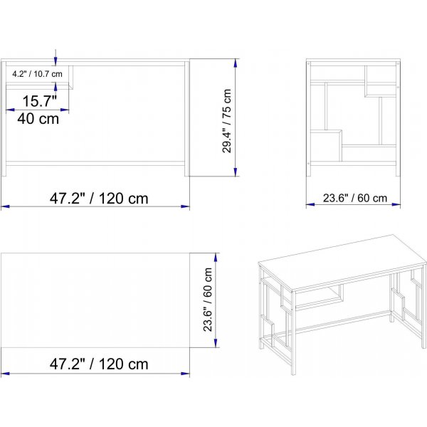 Victory skrivebord - Gull/hvit Victory skrivebord - Gull/hvit