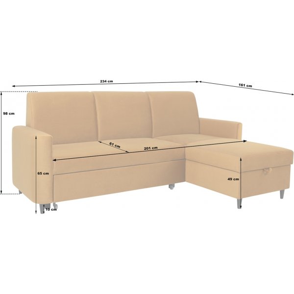 Lamell sovesofa - Gul