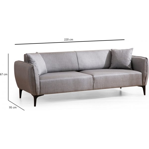 Belissimo 3-seters sofa - Grå Belissimo 3-seters sofa - Grå