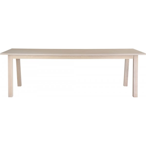 Saltsj spisegruppe, 240 cm, inkludert 8 stk. svarte Orust pinnestoler - Hvitoljet eikefiner