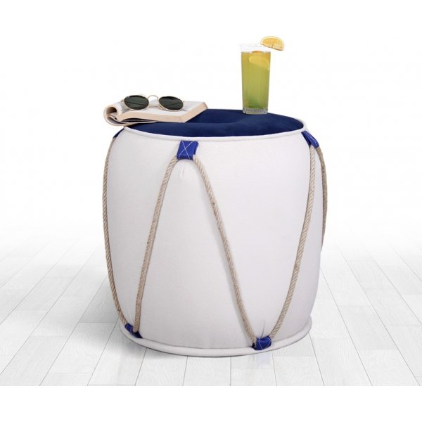 Fora puff 2 - Blå/hvit Fora puff 2 - Blå/hvit