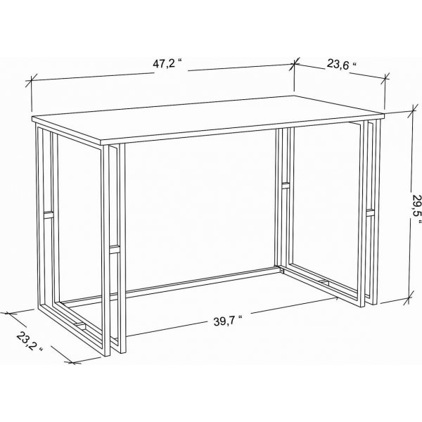 Kane skrivebord 120 x 60 cm - Sort/hvit Kane skrivebord 120 x 60 cm - Sort/hvit